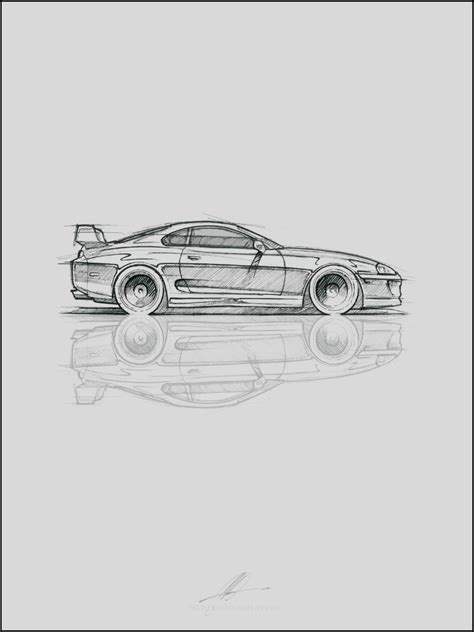 Supra Side Sketch one of 2 Colours - CarSplashART