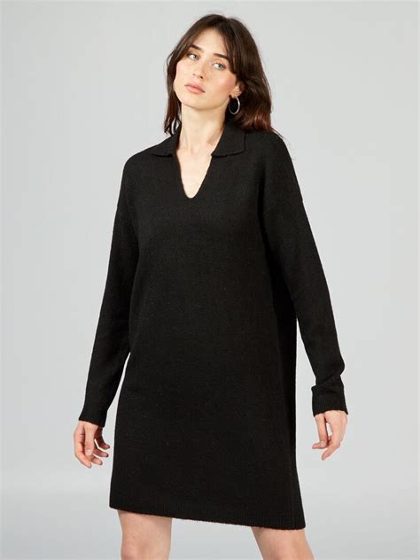 Robe Pull En Maille Jdy Noir Kiabi