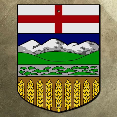 Alberta Provincial Coat Of Arms Sign 1907 Shield Crest Etsy