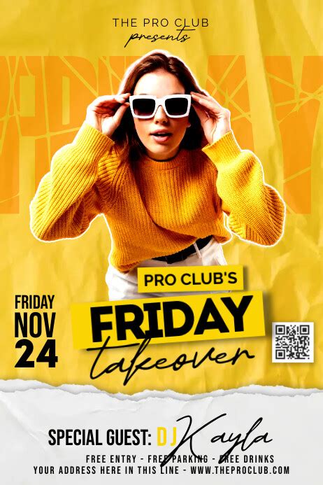 Friday Club Takeover Party Template Postermywall