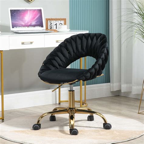 Olela Elegante Silla De Escritorio Moderna Tapizada Con Patas Doradas