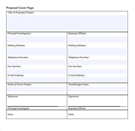 Free 14 Sample Proposal Cover Page Templates In Pdf Ms Word