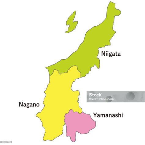 甲信越地方の各都道府県の地図英語の都道府県名アイコンスタイル やわらかのベクターアート素材や画像を多数ご用意 やわらか アイコン