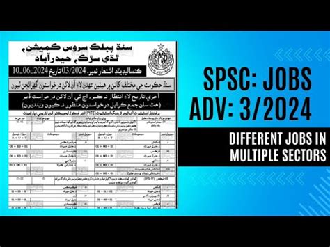 New Jobs In Sindh Spsc Adv How To Apply Hst Lecturer And