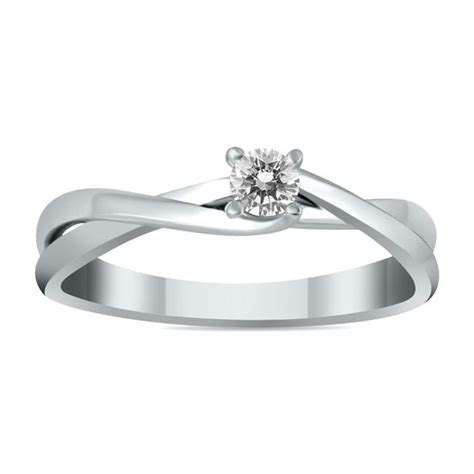 1 8 Carat Diamond Twist Solitaire Ring In 10K White Gold RGF51967