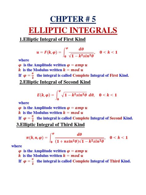 CH#5 Elliptic Integral With Exercise | PDF | Number Theory | Lie Groups