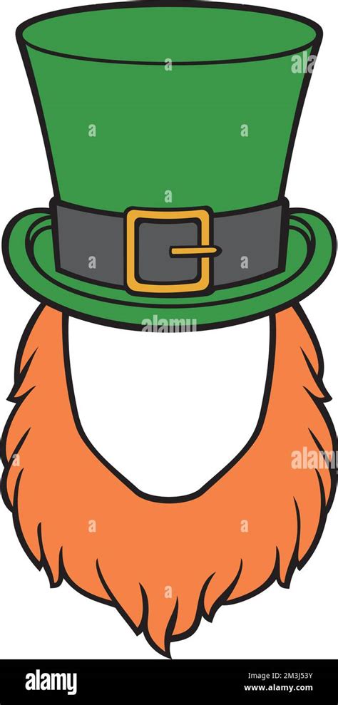 Leprechaun With Beard And Top Hat Saint Patricks Day Design Vector Illustration Stock Vector