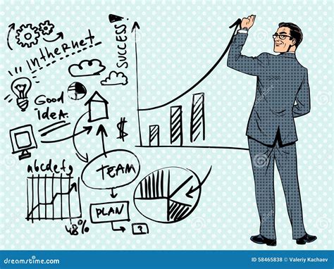 Businessman Drawing The Blank Organization Chart Stock Image