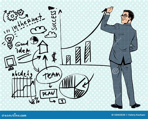 Businessman Drawing Business Concept Of Success Stock Vector