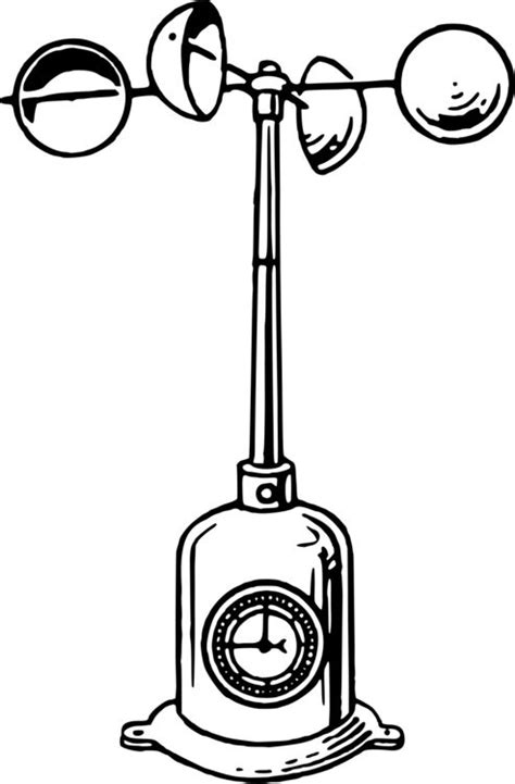 Anemometer Drawing Wind Meteorology Measuring Instrument