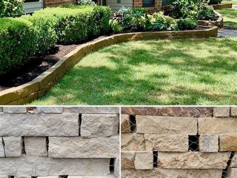 Landscape Edging Stone Install 4 X 4 Double Layer Houston TX 77099