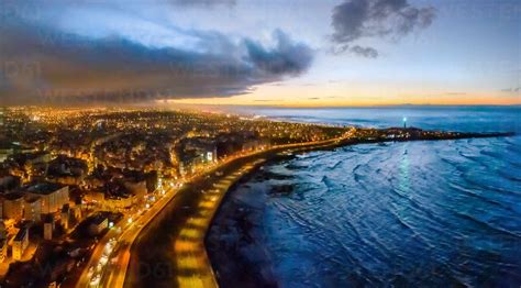 Aerial View Of Casablanca During The Night Morocco Stock Photo