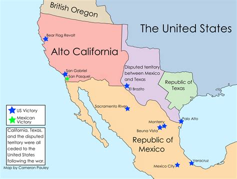 Territory Mexican American War Map