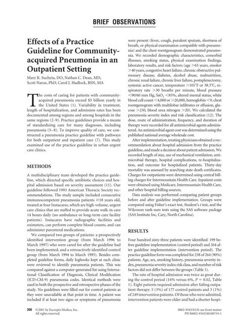 Pdf Effects Of A Practice Guideline For Community Acquired Pneumonia