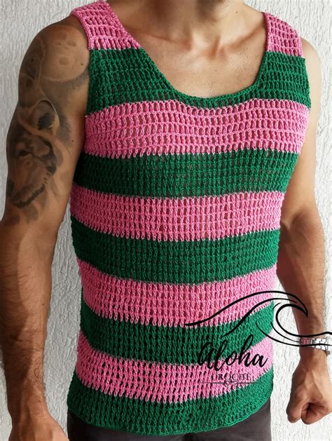 Camiseta Regata Masculina Em Croch Aloha Croche