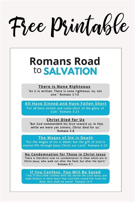 Romans Road To Salvation Printable Kjv