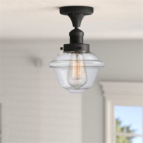 Williston Forge Arlean 1 Light 7 5 Simple Schoolhouse Semi Flush