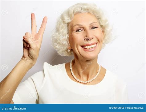 Close Up Portrait Of Happy Senior Woman Smiling Stock Image Image Of