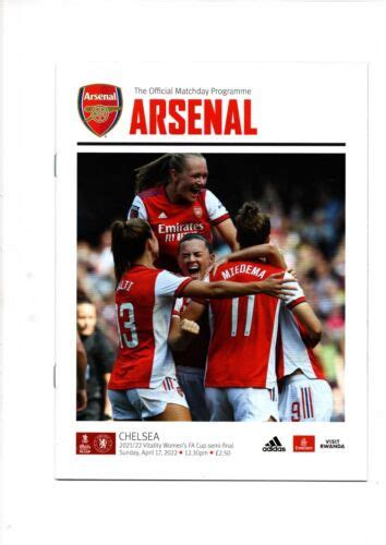 ARSENAL WOMEN v CHELSEA WOMEN 2021/22 Womens FA Cup S/Final PROGRAMME ...