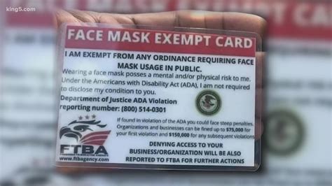 Fake Face Mask Exempt Cards Encourage People To Claim Disability To Avoid Washingtons Mask