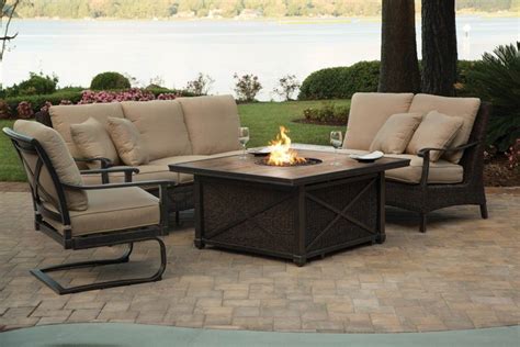 Agio Franklin Outdoor Sectional Firepit Set Fire Pit Backyard Fire