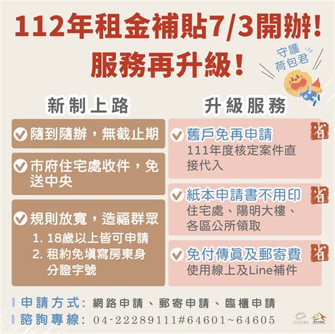 臺中市政府全球資訊網 市政新聞 300億元中央擴大租金補貼73開辦 中市住宅補貼服務再升級