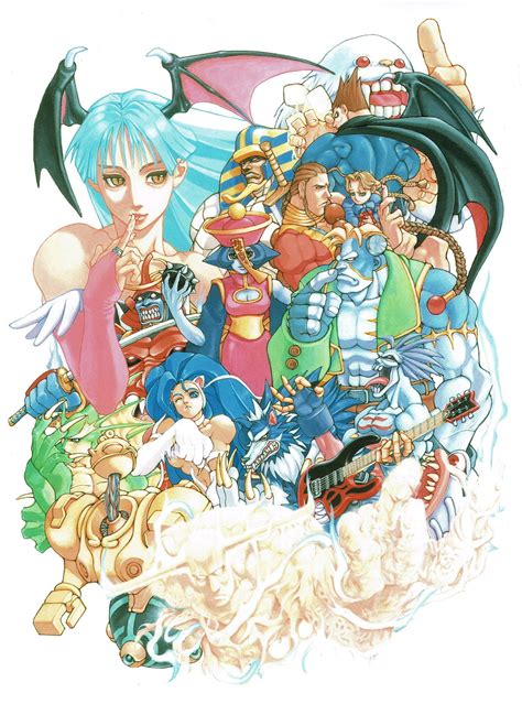 Darkstalkers - general cast promotional image | Capcom art, Retro ...