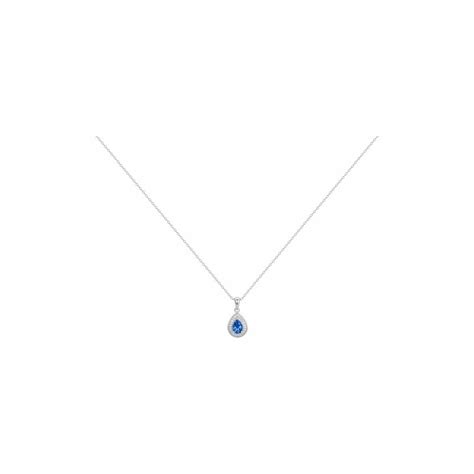 Collier Fantaisie Femme Carador En Argent Et Oxydes Blanc Et Bleus