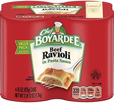 Chef Boyardee Mini Beef Ravioli Microwave Pasta Canned Food 15 Oz Grocery