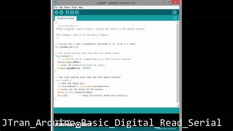 Ee 292 Arduino Basic Digital Read Serial Justin Tran Youtube