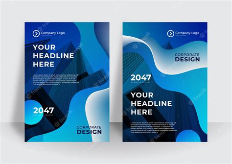 Premium Vector Blue Curve Vector Business Proposal Leaflet Brochure