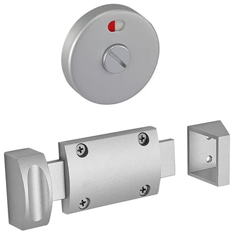 Toilet Cubicle Curved Door Lock With Indicator Satin