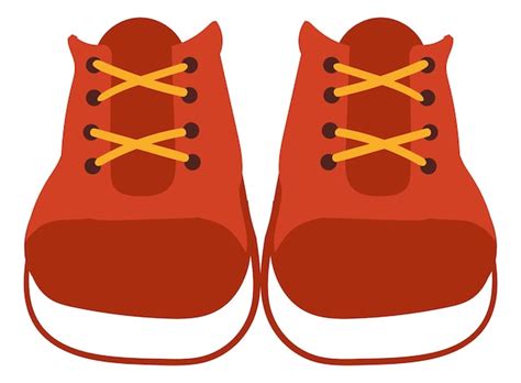 Par de zapatillas rojas zapatos de niño de dibujos animados lindo | Vector Premium