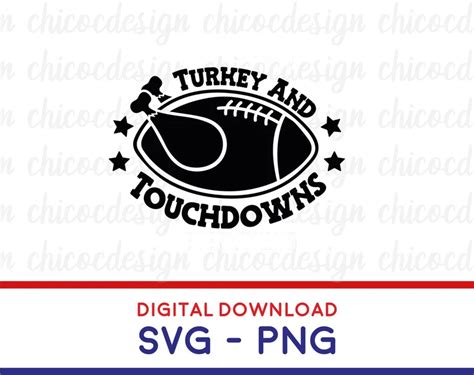 Turkey And Touchdowns Svg Turkey American Football Etsy Uk