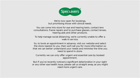 Specsavers on Twitter: "An important update for our customers👇 We’re now open for bookings. To ...