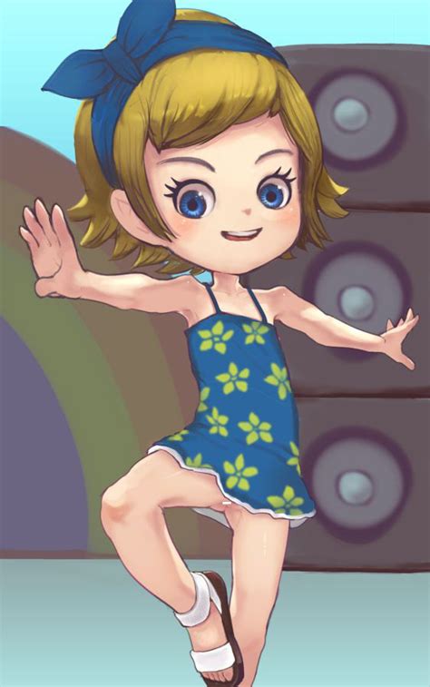 Conoghi Emily Dinocore Dinocore 1girl Amplifier Bar Censor Blonde Hair Blue Dress Blue