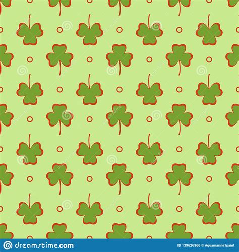 Seamless Pattern Clover Leaves St Patrick S Day Stock Vector