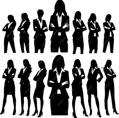 Premium Vector Business Woman Folded Arms Vector Silhouette 13