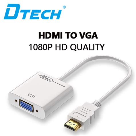 DTECH HDMI To VGA Conversion Cable Hd Video Adapter Suitable For Laptop