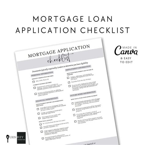 Mortgage Application Checklist Loan Application Checklist Mortgage Pre Approval Real Estate