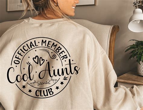 Official Member Cool Aunts Club Svg Png Aunt Svg Auntie Png Etsy