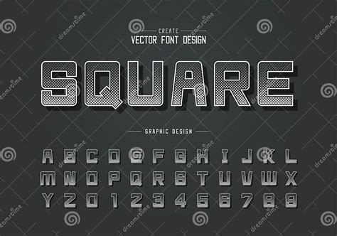 Fuente Cuadrada De Semitonos Y Vector AlfabÃ©tico Letra De Tipo De