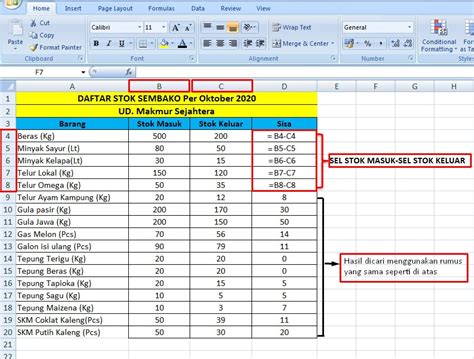 Tutorial Rumus Pengurangan Excel Lengkap Dengan Contohnya