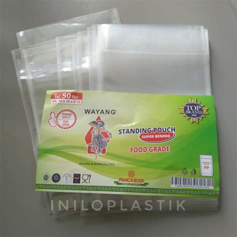 Jual Standing Pouch Transparan Plastik Ziplock Wayang Ukuran X Cm