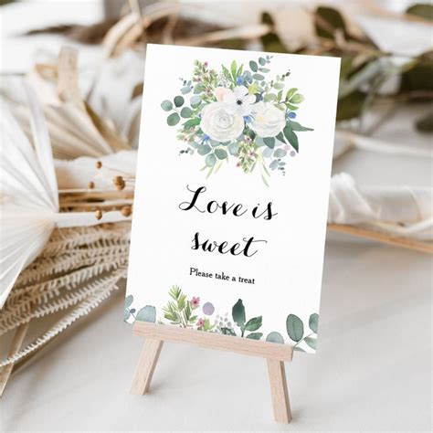 Tropical Eucalyptus Greenery Love Is Sweet Poster Zazzle