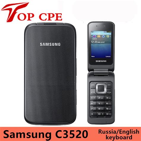 Original Samsung C3520 Unlocked Mobile Phone Flip 1 3mp Black Silver Pink Color 2 4 1 Years