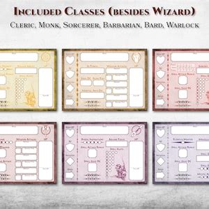 Dnd Class Ability Tracker Pdf Fillable Combat Tracker For Every Class