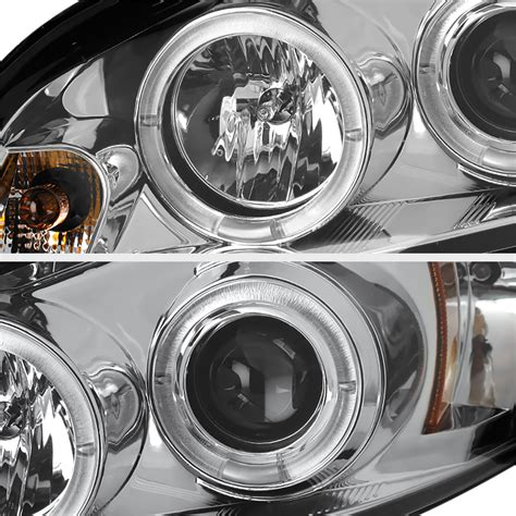 Chrome Halo Angel Eye Led Projector Headlight Chevy Impala Lt