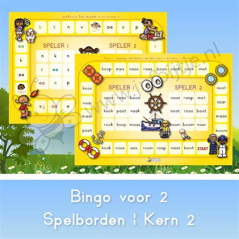 Bingospelbord Bingo Voor Twee Lezen Met Kernen Kern Jufbijtje Nl