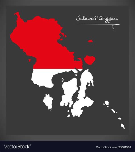 Sulawesi Tenggara Indonesia Map With Indonesian Vector Image